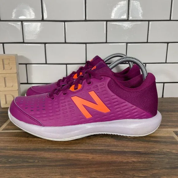 New Balance 696v4 Youth Girls Size 6.5 Shoes Mulberry Hard Court Tennis Sneaker