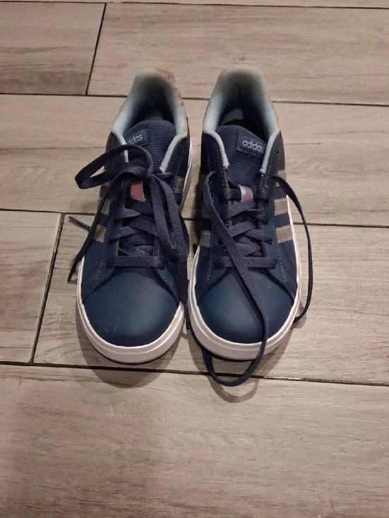 adidas Dark Blue and White Low-Top Sneakers