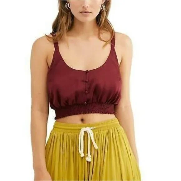 NWT Free People You Honey Pomegranate Tank Top L