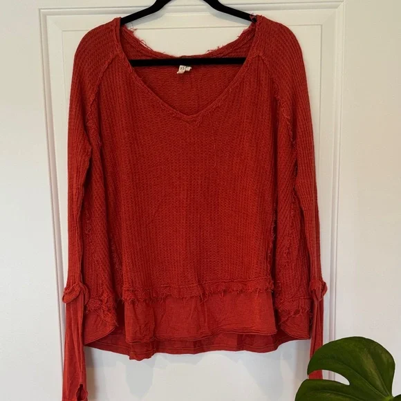 Free People We The Free Laguna Thermal Top XS Burnt Orange