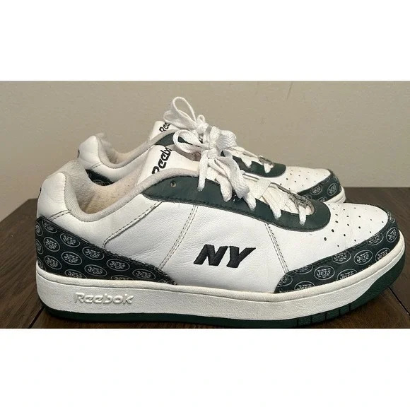 Reebok Men's Size 12 White/Green New‎ Jets Team Sneakers
