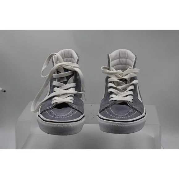 Vans Sk8-Hi Shoes Mens Sz 4.5 Women Sz 6 Gray White Suede Canvas High Top Skate
