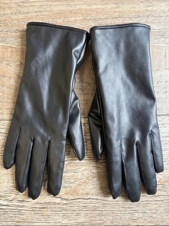Isabella Fellini Classic Black Vegan Faux Leather Women’s Outdoor Stylish Gloves