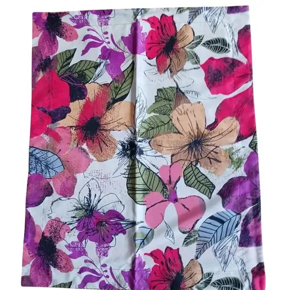 2 Bed Pillow Cases Vintage Art‎ Deco Floral Tropical 20 x26 Colorful REVERSIBLE