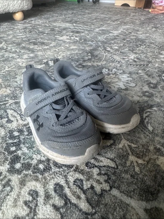 Under Armour Kids Gray Velcro Athletic Sneakers