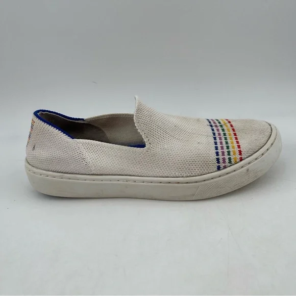 Rothy’s Girl’s Limited Edition Rainbow Pride Knit Slip-On Flats Sneaker-Size 2 Y