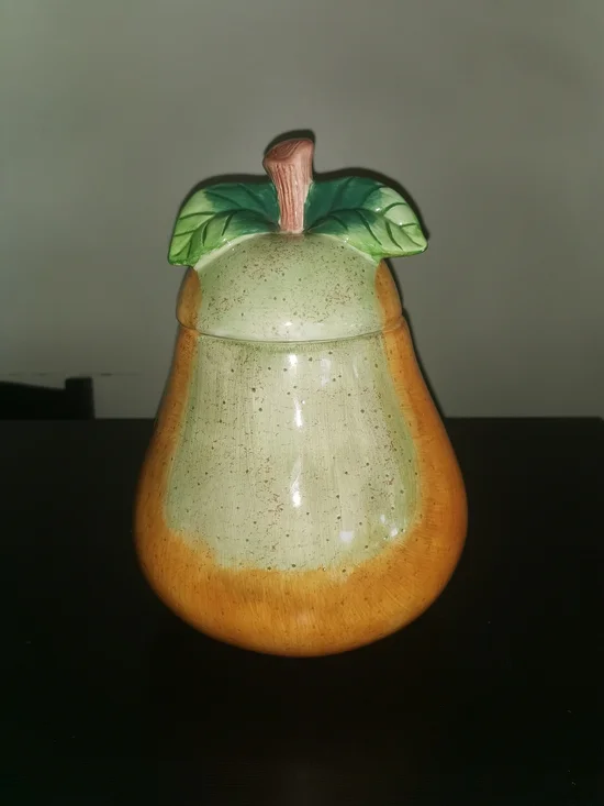 Jay Import Vintage Large Pear Shaped Cookie Jar Canister