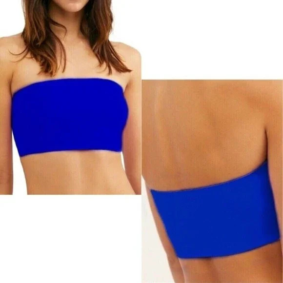Free People Nina Bandeau Tube Top Blue NWOT