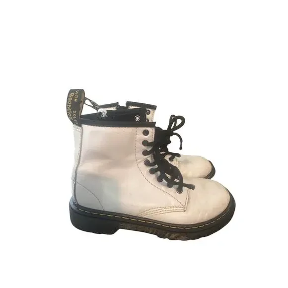 Dr. Martens Kids' 1460 White Leather Boots 1