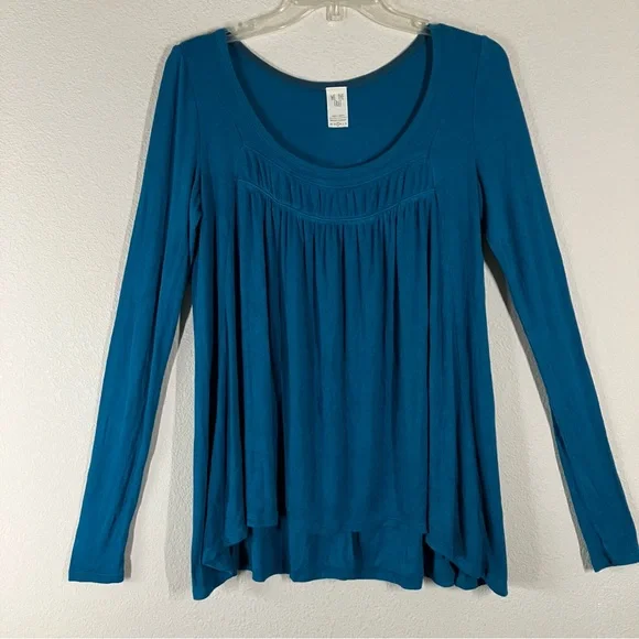 FREE PEOPLE We The Free Love Valley Babydoll Top S Ribbed Knit Boho Festival