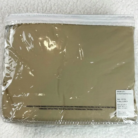 (NIB) FRONTGATE • Luxury Dark Tan Twin Sheet Set