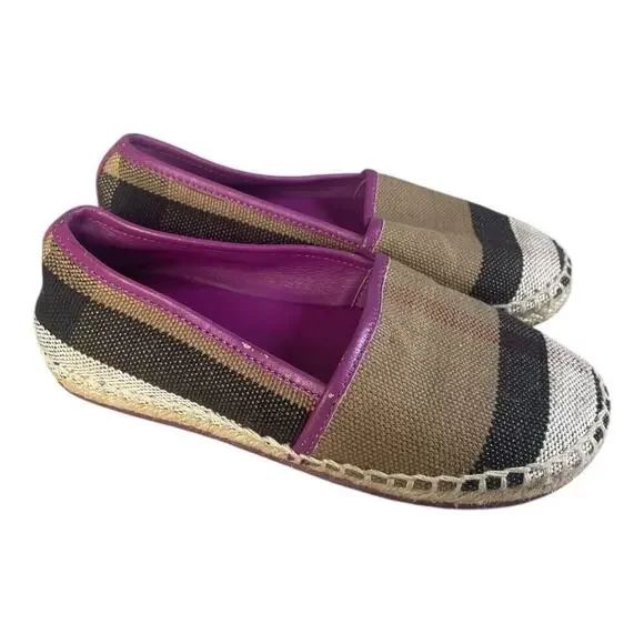 Burberry Toddler Girls Check Mews Espadrille Slip On Shoes Size-28 (11)