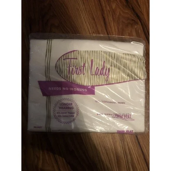 VTG First lady‎ Lady Needs No iron white Flat Sheet
