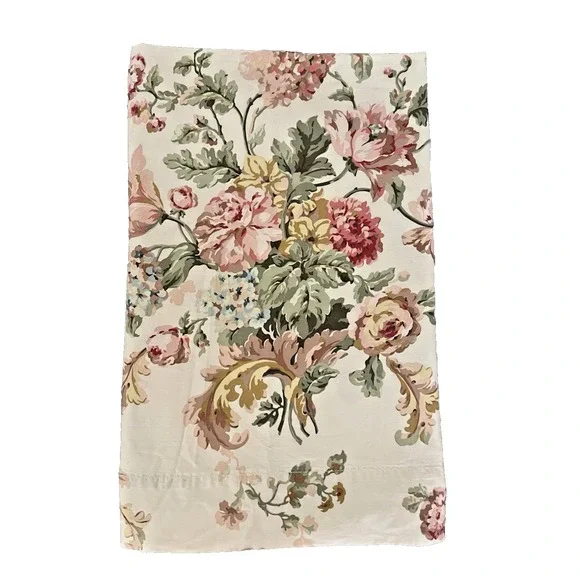 Ralph Lauren Sussex Gardens Neutral QUEEN Sateen Flat‎ Sheet Luxury Bedding