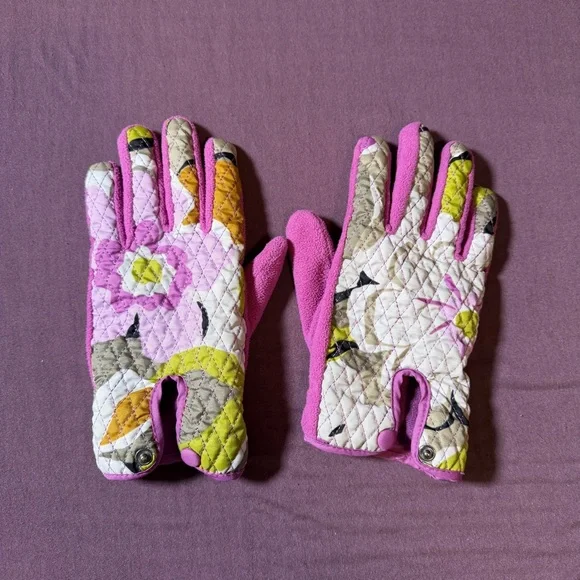 Vera Bradley Portobello Road Gloves Quilted Vibrant Floral Pattern - Size S/M
