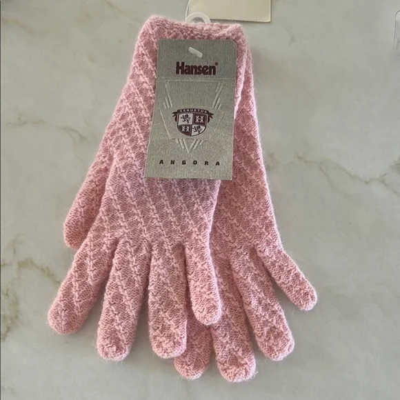 NWT Vintage Hansen Pink Angora/Wool Gloves‎ Women’s One size fits all
