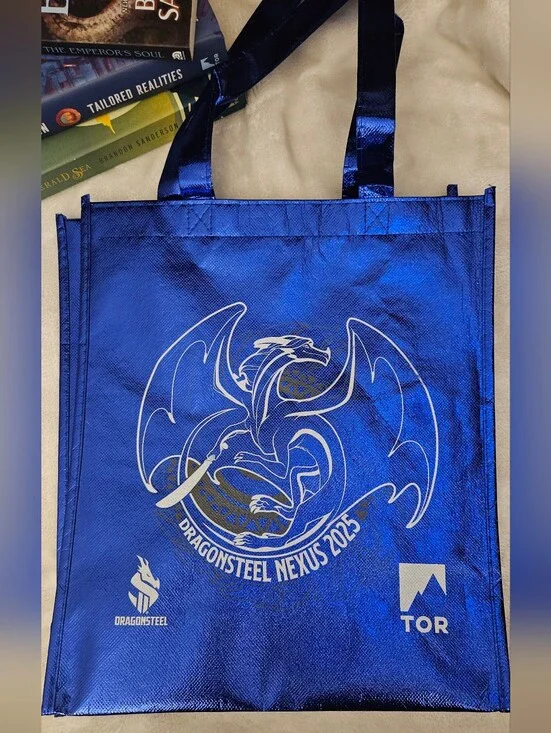 DragonSteel Nexus 2025 Blue Shiny Reusable Tote Bag