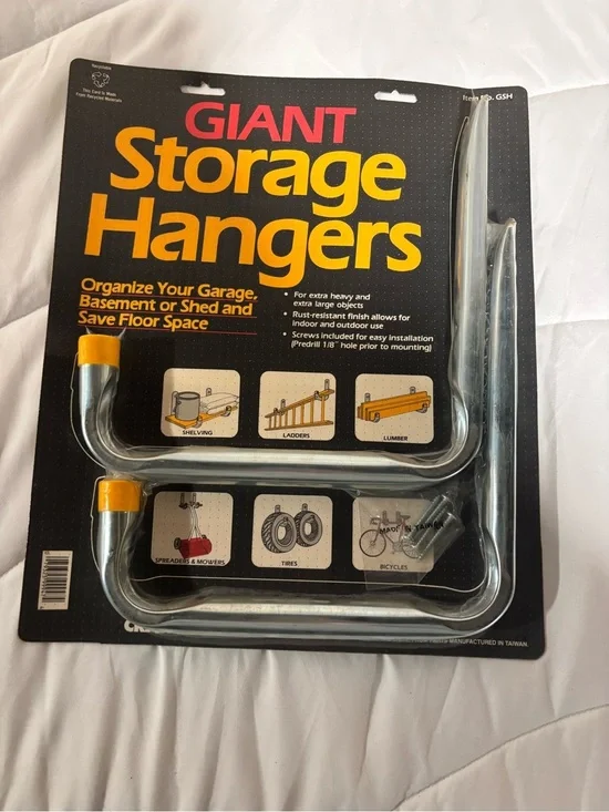 Crawford (#GSH) Giant Storage / Garage Hanger Hooks, Sealed Package