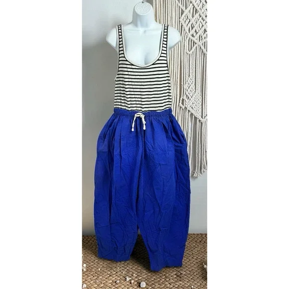 Free People Le Plage Jumpsuit Sz Small Relaxed Scoop Neck Free-est Baggy Pant