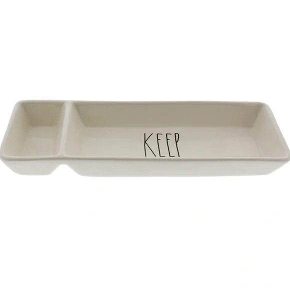 Rae Dunn tray Keep organizer NWOT ceramic