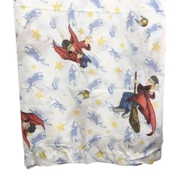 Harry Potter Twin Flat Sheet Vintage 2000 Y2K Quidditch Chamber‎ of Secrets