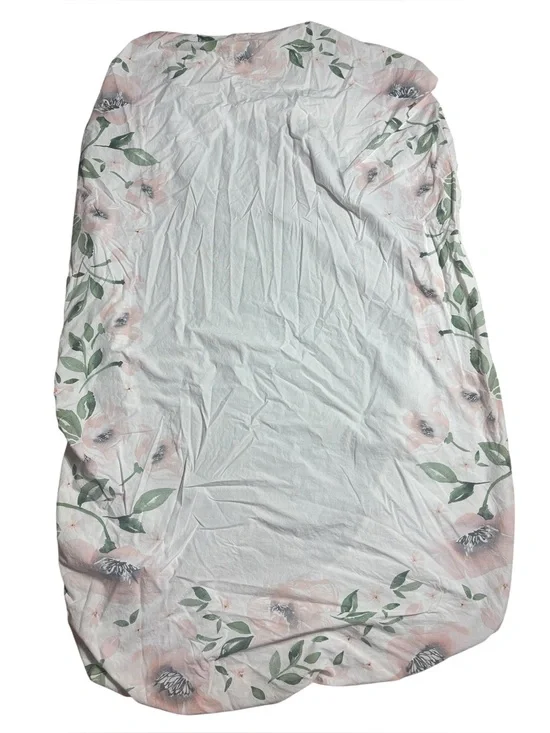 Pottery barn kids Floral Fitted Crib Sheet organic cotton fairy girly