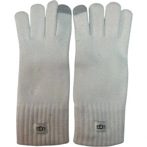 Ugg Wool Blend Knit Tech Glove Ivory White