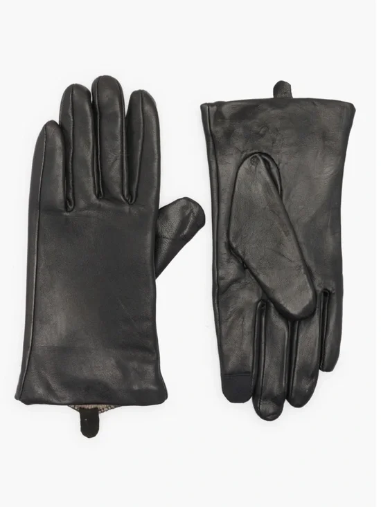 Touchpoint cashmere-lined leather smart glove Women's Black Gloves Medium