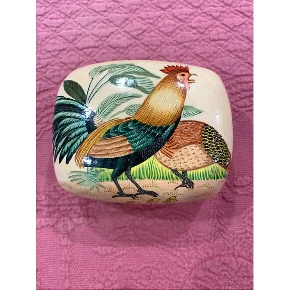 Rooster American Folk Art Box #chickens