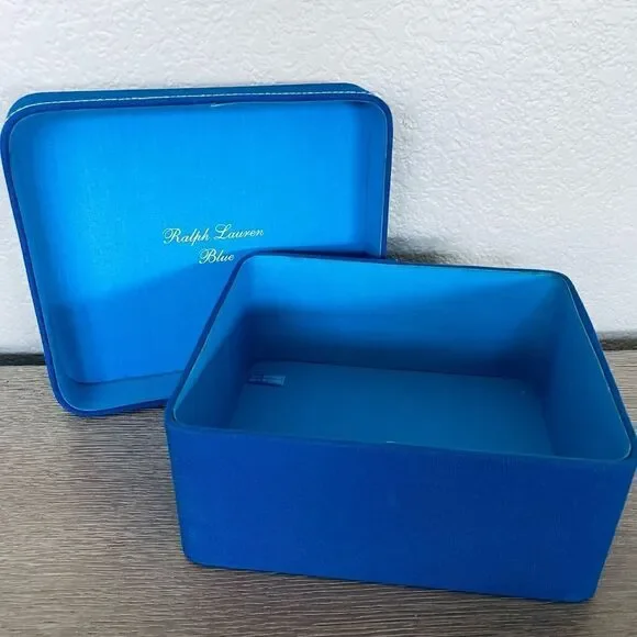 Ralph Lauren Blue Cologne Fabric Lidded Storage Container