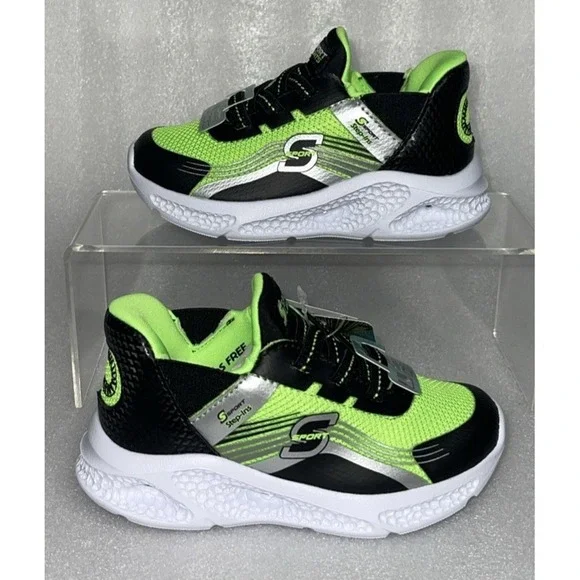 S Sport By‎ Skechers Myles Sneakers Light Up Stretch Laces Strap Boys Size 6 NEW