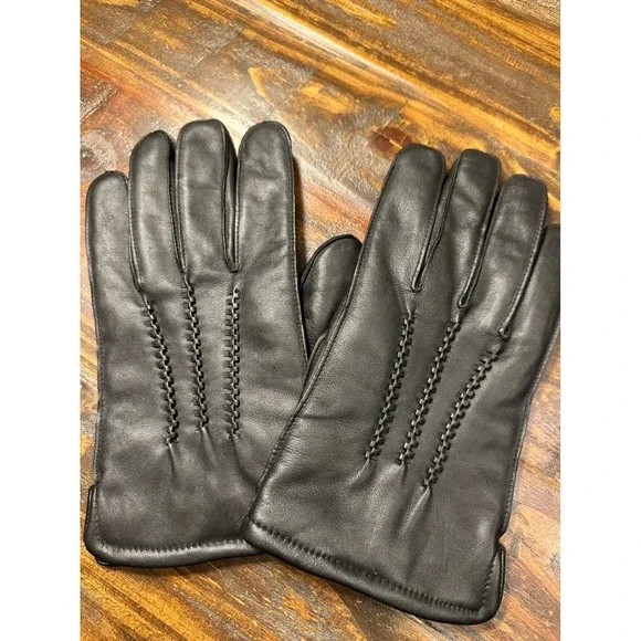 Black Leather Gloves XL Thinsulate Insulated‎ Fleece Lined Winter Warm Woman's