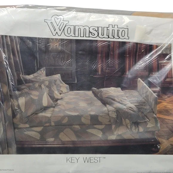 Vintage Wamsutta Key West King Flat Sheet 180‎ TC Percale Made in USA Bedding
