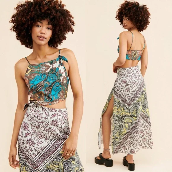 Free People Ingrid Midi Dress in Daylight Combo