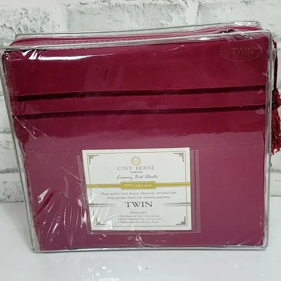 Cosy House 1500 Series TWIN Fuchsia Sheet Set‎ Hypoallergenic Anti-Microbial