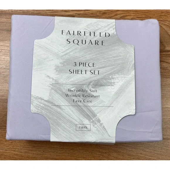 Fairfield Square 3 Piece TWIN Microfiber Sheet Set Purple NEW