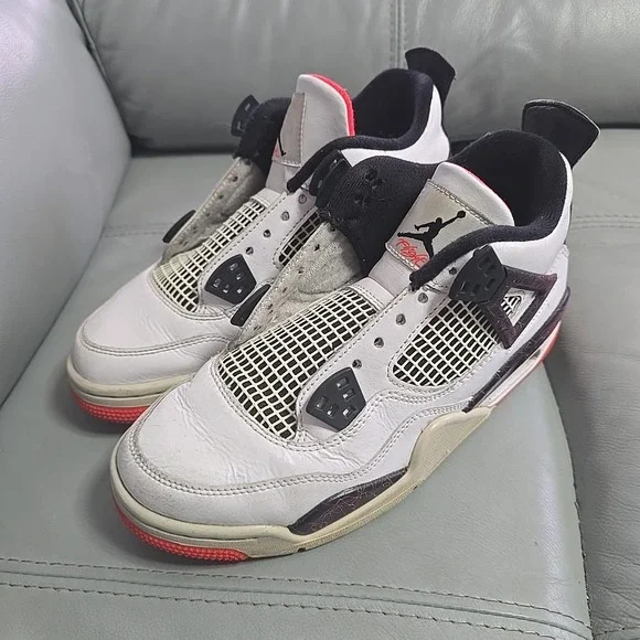 Nike Air Jordan 4‎ Retro Pale Citron Flight Nostalgia Size 6Y 408452-116