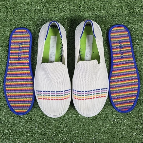 ROTHY'S | KIDS STRETCH KNIT CANVAS RAINBOW SLIP-ON SHOES