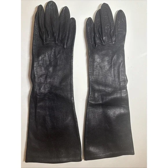 Black Leather 6 3/4 Suede lined gloves 11.5