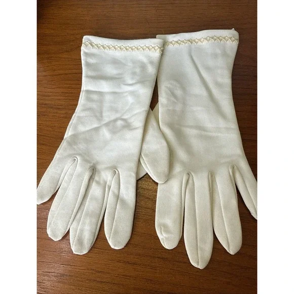 Vintage White Cotton Dress Gloves Ladies Small Medium Formal Church‎ 9