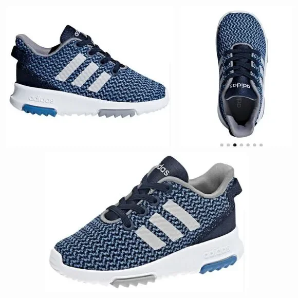Adidas Toddler Cloudfoam Racer TR Sneaker Shoes Navy & Grey Size 5