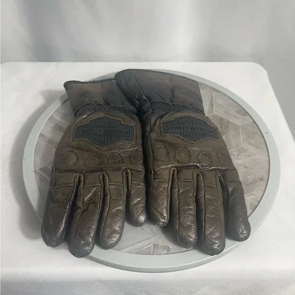 Harley-Davidson Women’s Brown Leather Riding Gloves Genuine Leather Size S
