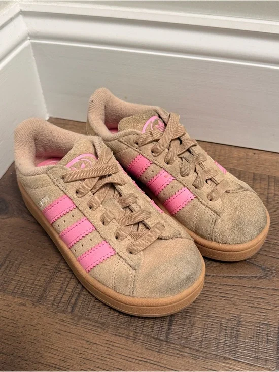 Adidas Campus Originals Girls Sneakers  Tan Pink size 11