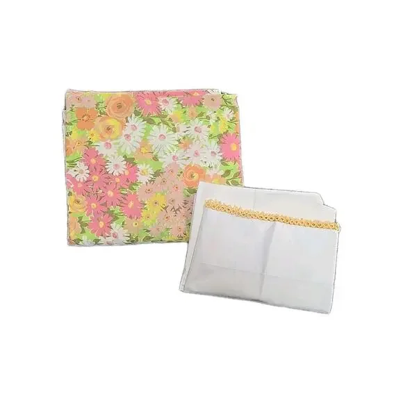 Vtg Lady Margaret Floral Fitted Sheet Pillow Case Double Bed Size‎ 42