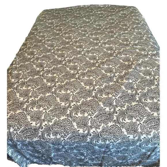 Charisma‎ Hayden Paisley Black & White KING Flat Bed Sheet