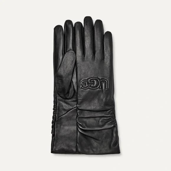 UGG Leather Scrunched Logo Glove