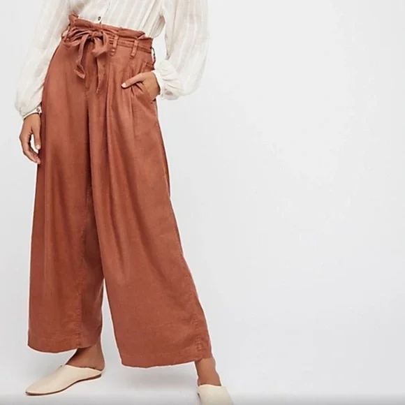 Free People Levitation Wide Leg Paperbag Pants Size 0