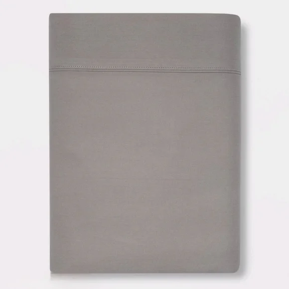 Threshold Twin 300 Thread Count Ultra Soft Flat Sheet Gray