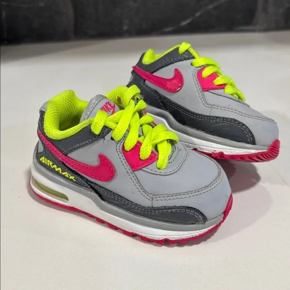 Nike Airmax Pink Gray Green Casual Sneakers Tennis Shies‎ Little Kids Size 5