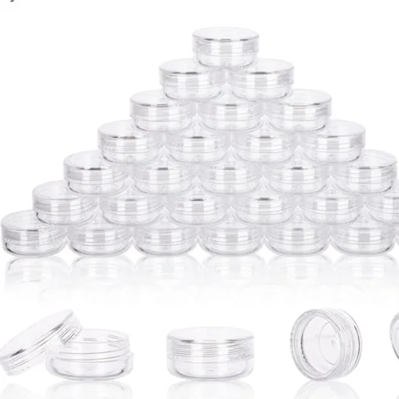 NEW 3 Gram Sample Containers with Lids, 150 Count Clear Sample Jars